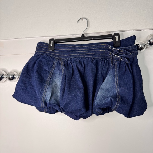 Edikted Double Belted Denim Bubble Skort NEW - Picture 4 of 7